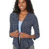 Clothing * | Nic+Zoe Sweaters Petite Mixed Lines Four-Way Cardigan Indigo Multi