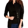 Clothing * | Nic+Zoe Coats & Outerwear Petite Editor Blazer Black Onyx