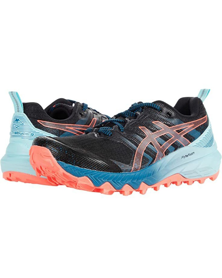 Shoes * | Asics Gel-Trabuco 9 | Sneakers & Athletic Shoes Black/Blazing Coral