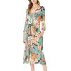 Clothing * | Nic+Zoe Dresses Artful Floral Live In Dress Green Multi