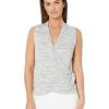 Clothing * | Nic+Zoe Shirts & Tops Petite Space Dye Wrap Tank Grey Mix