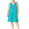 Clothing * | Nic+Zoe Dresses Plus Size Double Gauze Tiered Dress