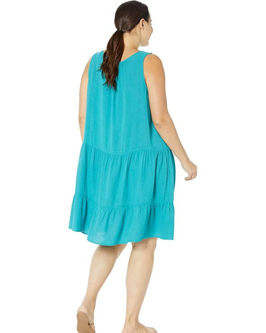 Clothing * | Nic+Zoe Dresses Plus Size Double Gauze Tiered Dress