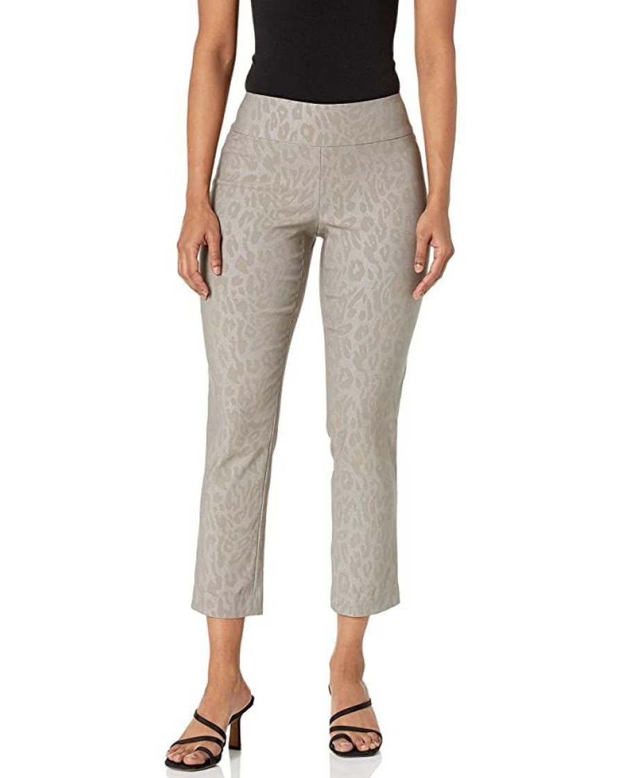 Clothing * | Pants Nic+Zoe Women'S Glazed Cheetah Wonderstretch Pant Neutral Multi