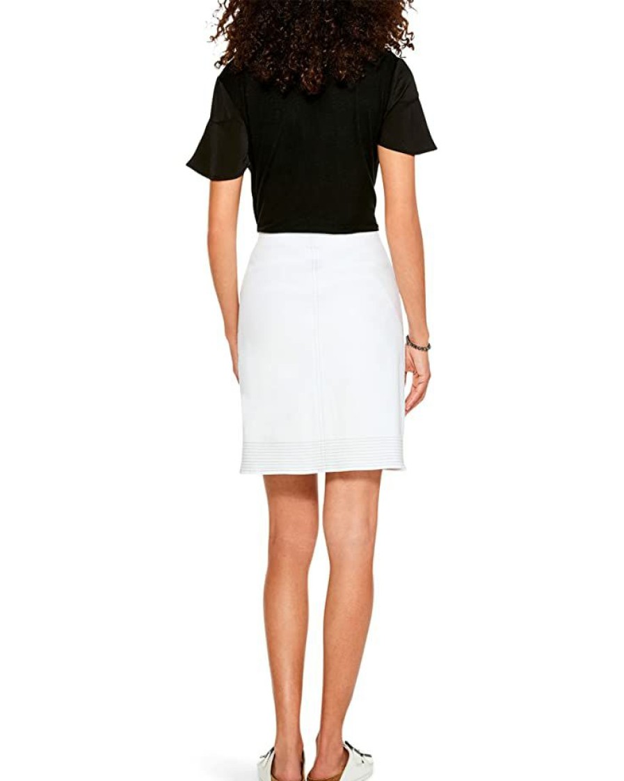 Clothing * | Nic+Zoe Skirts All Day Denim Stitched Skirt Paper White