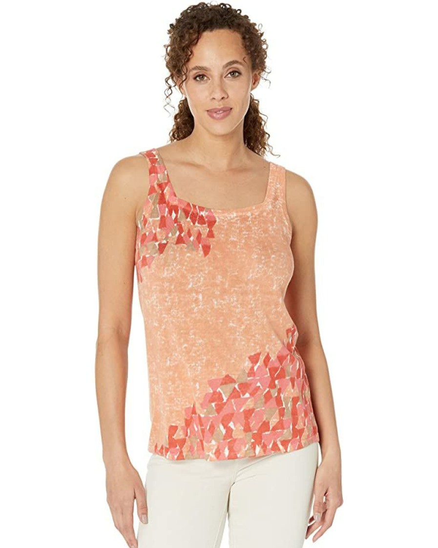 Clothing * | Nic+Zoe Sweaters Sun Burst Tank Orange Multi