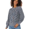 Clothing * | Nic+Zoe Sweaters Femme Sleeve Space Dye Sweater Indigo Mix