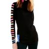 Clothing * | Nic+Zoe Sweaters Stripes Aside Vital Turtleneck Black Multi