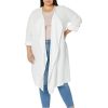 Clothing * | Nic+Zoe Sweaters Plus Size Double Gauze Boat Cruise Cardy Paper White