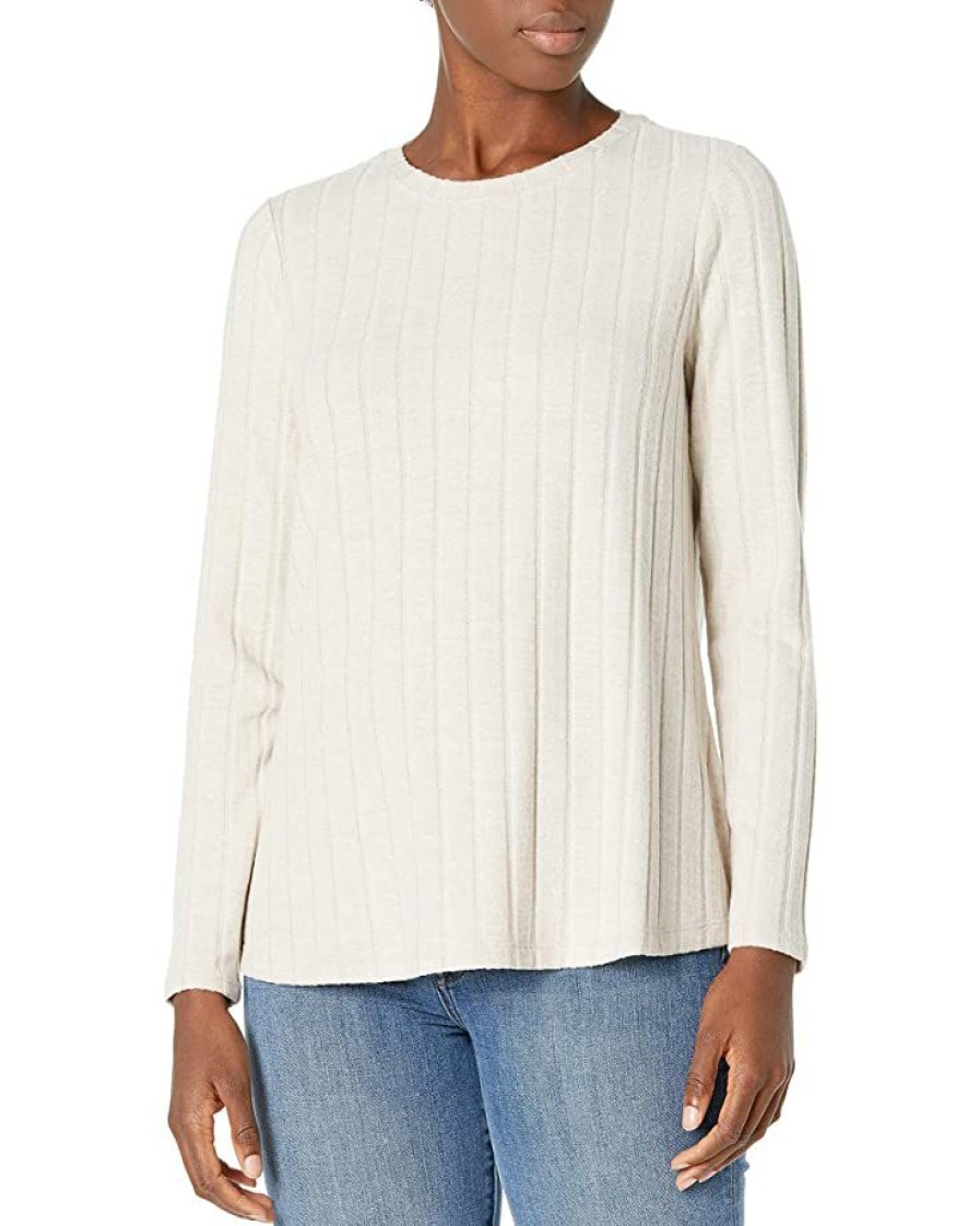 Clothing * | Sweaters Nic+Zoe Women'S Brushed Rib Top Canvas