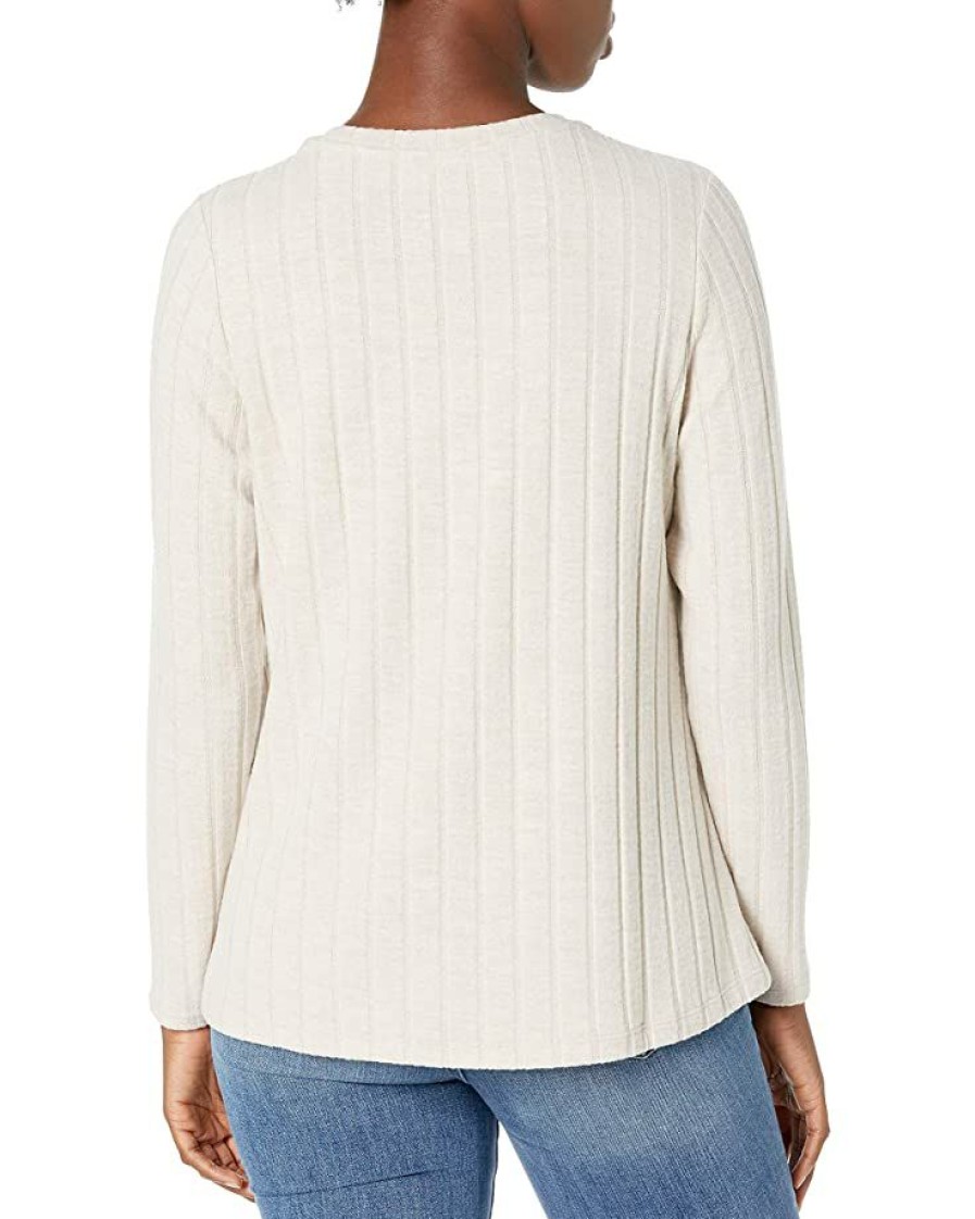 Clothing * | Sweaters Nic+Zoe Women'S Brushed Rib Top Canvas