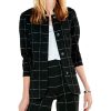 Clothing * | Nic+Zoe Coats & Outerwear Petite Etched Plaid Jacket Black Multi