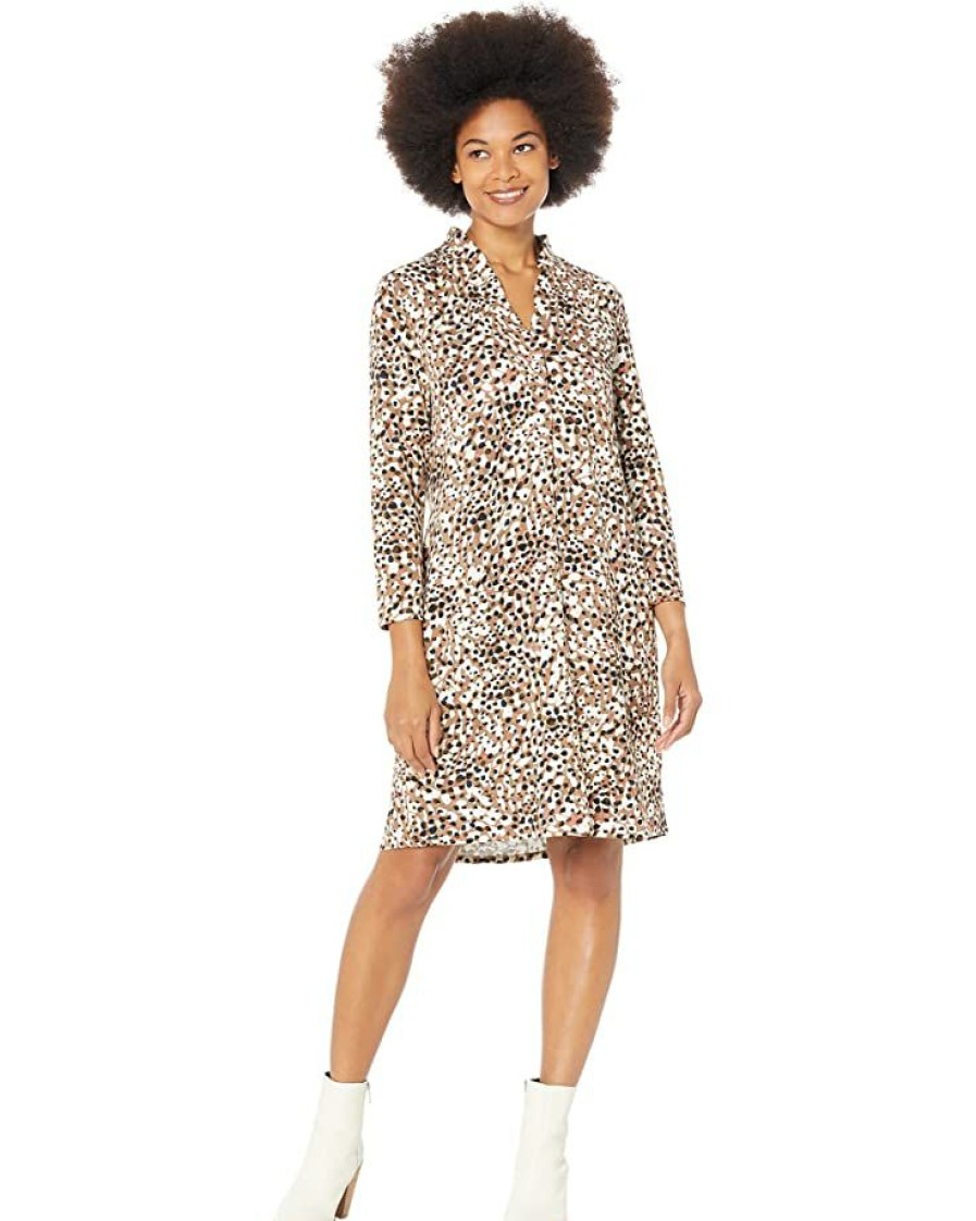 Clothing * | Nic+Zoe Dresses Forest Spot Dress Neutral Multi