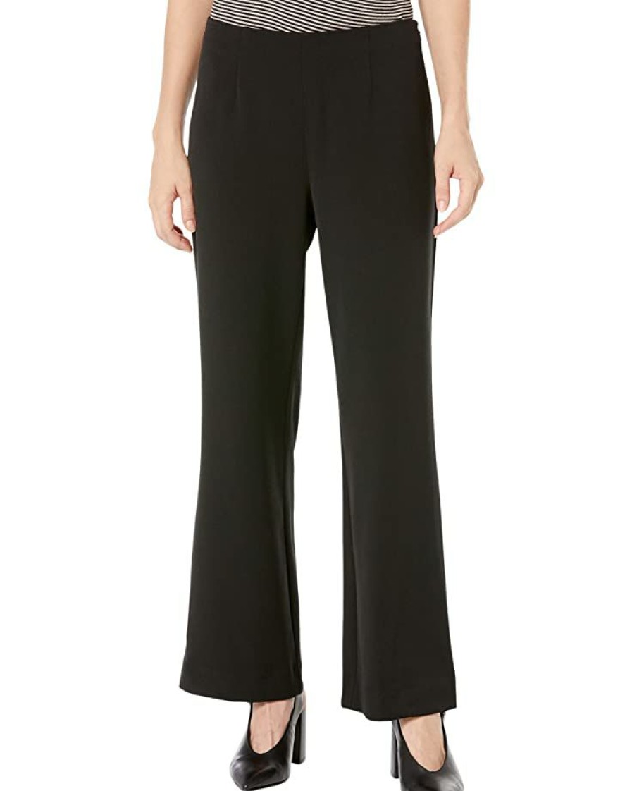 Clothing * | Nic+Zoe Pants Work It Wide Leg Trousers Black Onyx