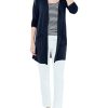 Clothing * | Nic+Zoe Sweaters Long Sleeve Pocket Cardigan Dark Indigo