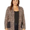 Clothing * | Nic+Zoe Coats & Outerwear Plus Size Bark Mix Blazer Neutral Multi