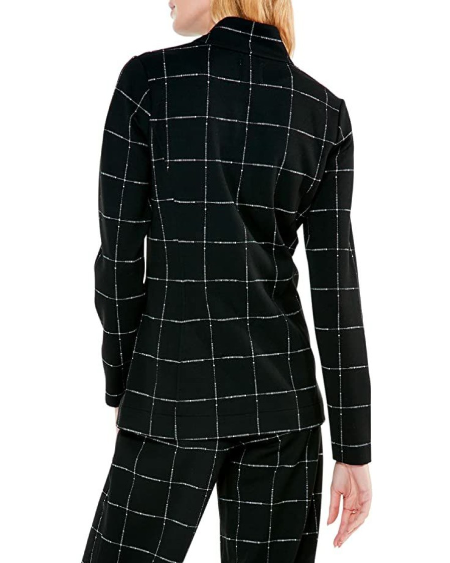 Clothing * | Nic+Zoe Coats & Outerwear Etched Plaid Jacket Black Multi