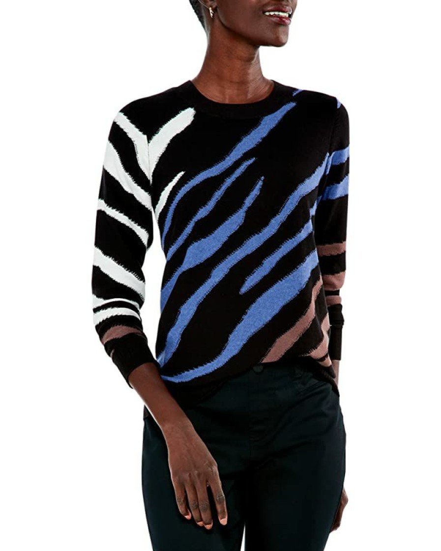 Clothing * | Nic+Zoe Sweaters Falling Stripes Vital Sweater