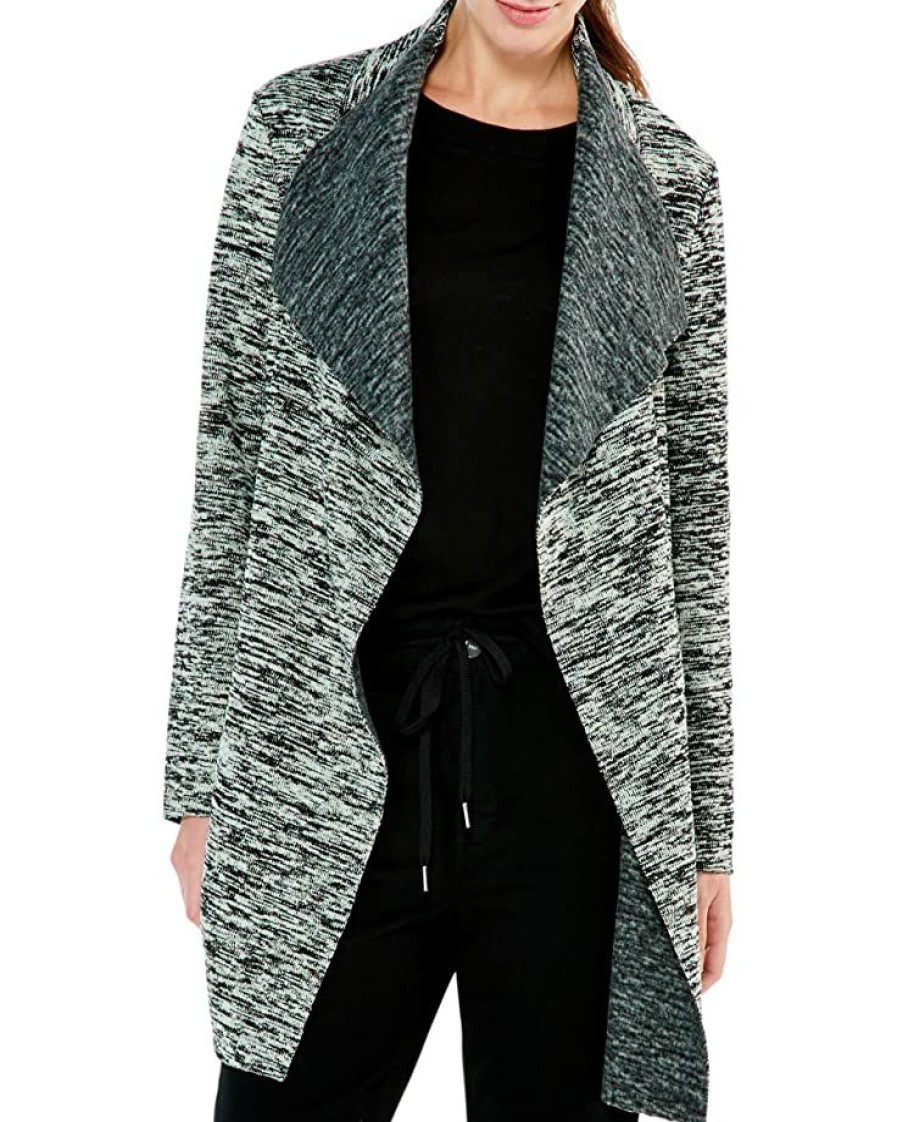 Clothing * | Nic+Zoe Coats & Outerwear Space Dye Lounge Around Jacket Black Mix