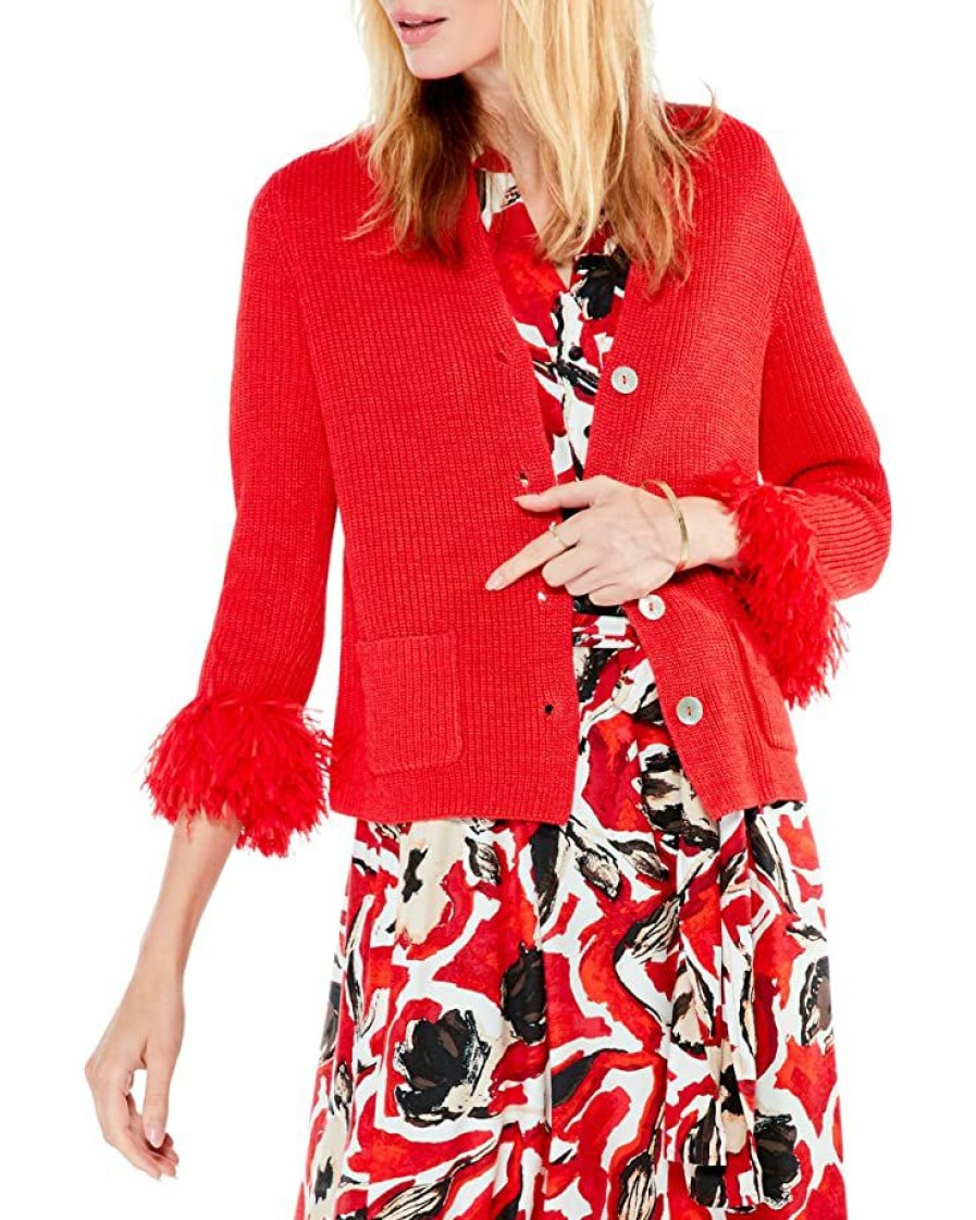 Clothing * | Nic+Zoe Sweaters Petite Night Fall Cardigan Red Mix