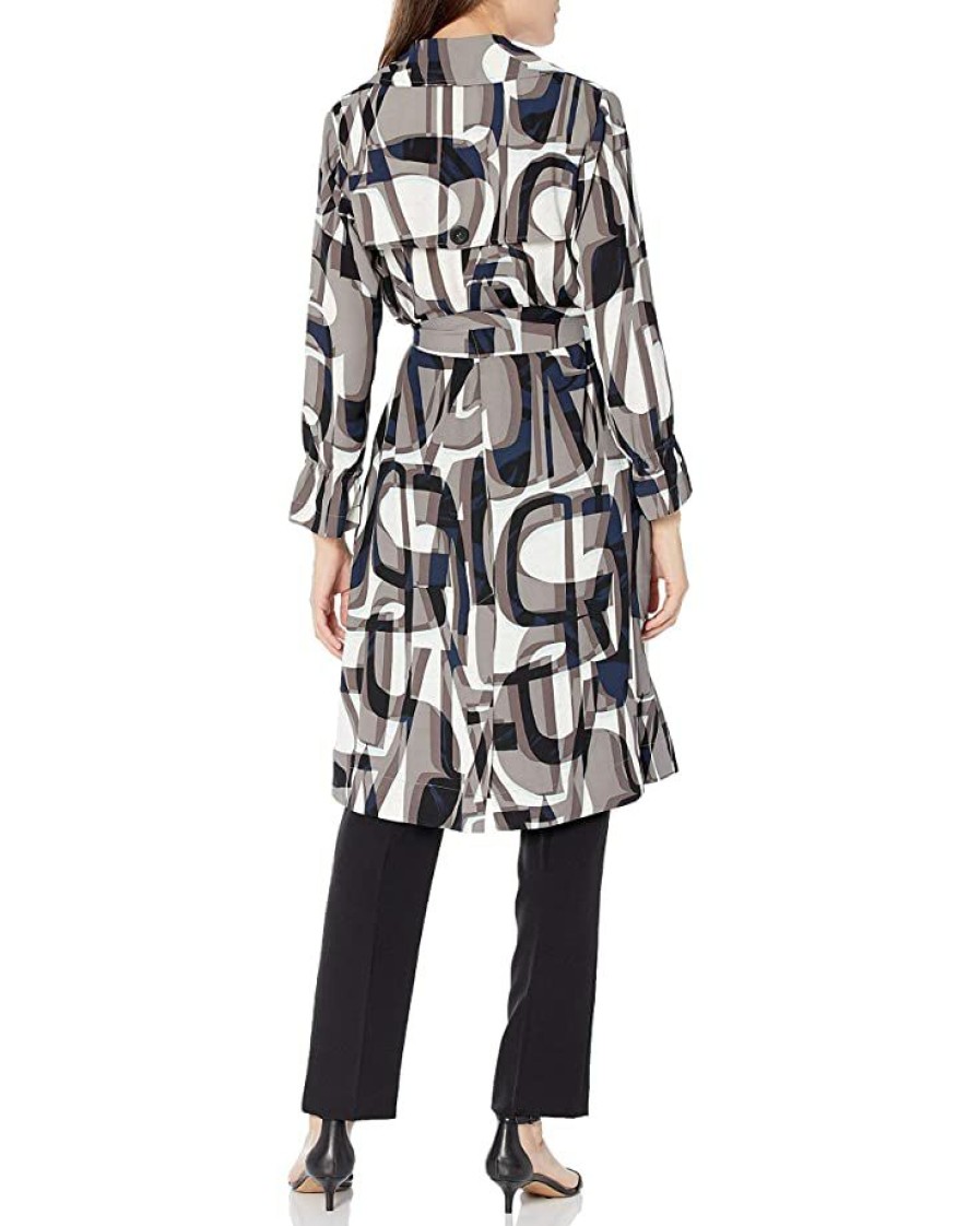 Clothing * | Coats & Outerwear Nic+Zoe Women'S Alphabet Trench Olive Multi