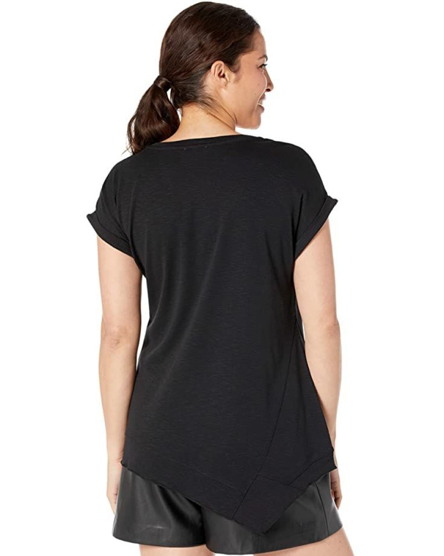 Clothing * | Nic+Zoe Shirts & Tops Short Sleeve V-Neck Asymmetrical Tee