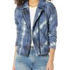 Clothing * | Coats & Outerwear Nic+Zoe Women'S Tie Dye Biker Jacket Indigo Multi