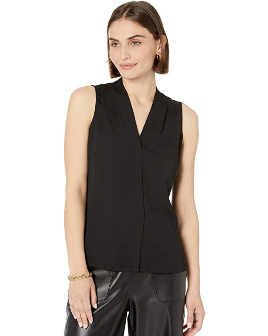 Clothing * | Nic+Zoe Shirts & Tops Petite Easy Day To Night Top Black Onyx