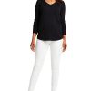 Clothing * | Nic+Zoe Sweaters Petite Vital V-Neck Black Onyx