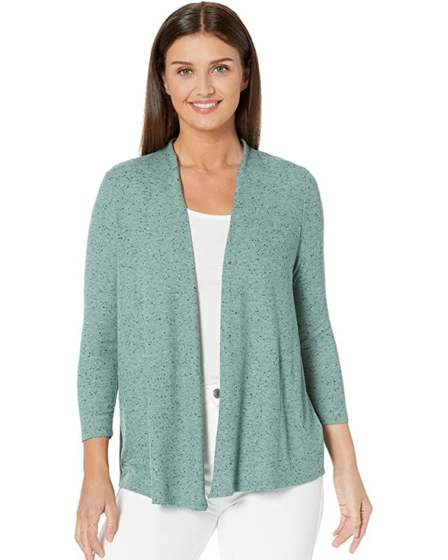 Clothing * | Nic+Zoe Sweaters Petite Pocket Drapey Rib Cardigan Juniper