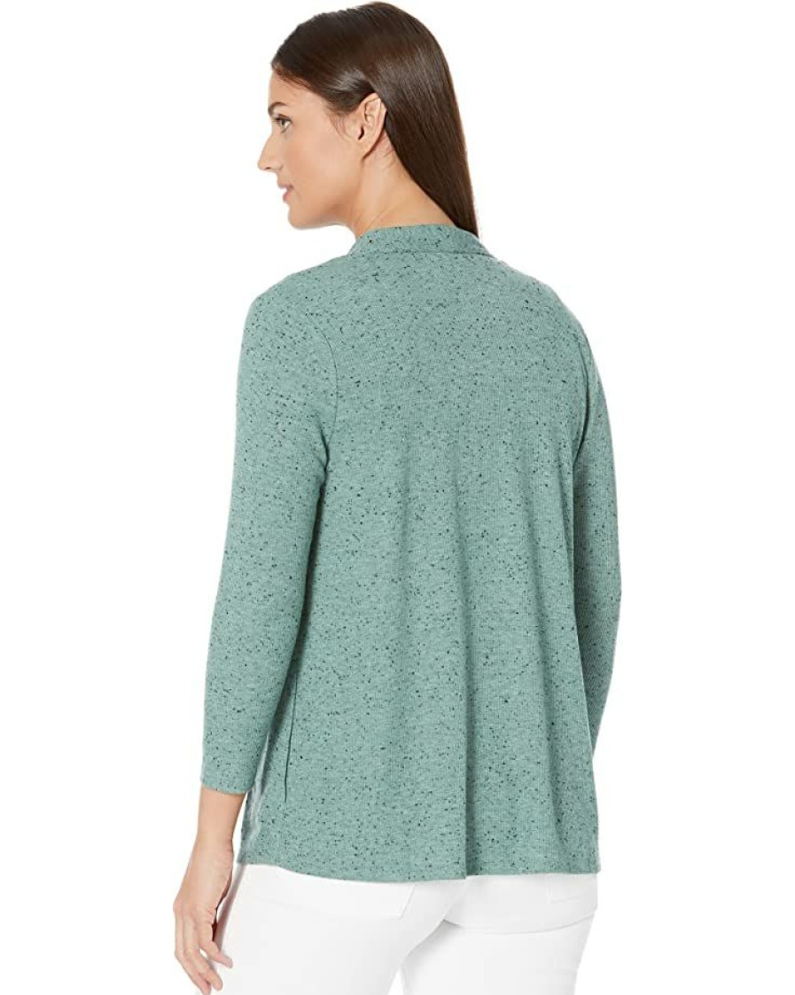 Clothing * | Nic+Zoe Sweaters Petite Pocket Drapey Rib Cardigan Juniper