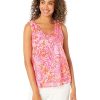 Clothing * | Nic+Zoe Shirts & Tops Watercolor Petals Tank Pink Multi