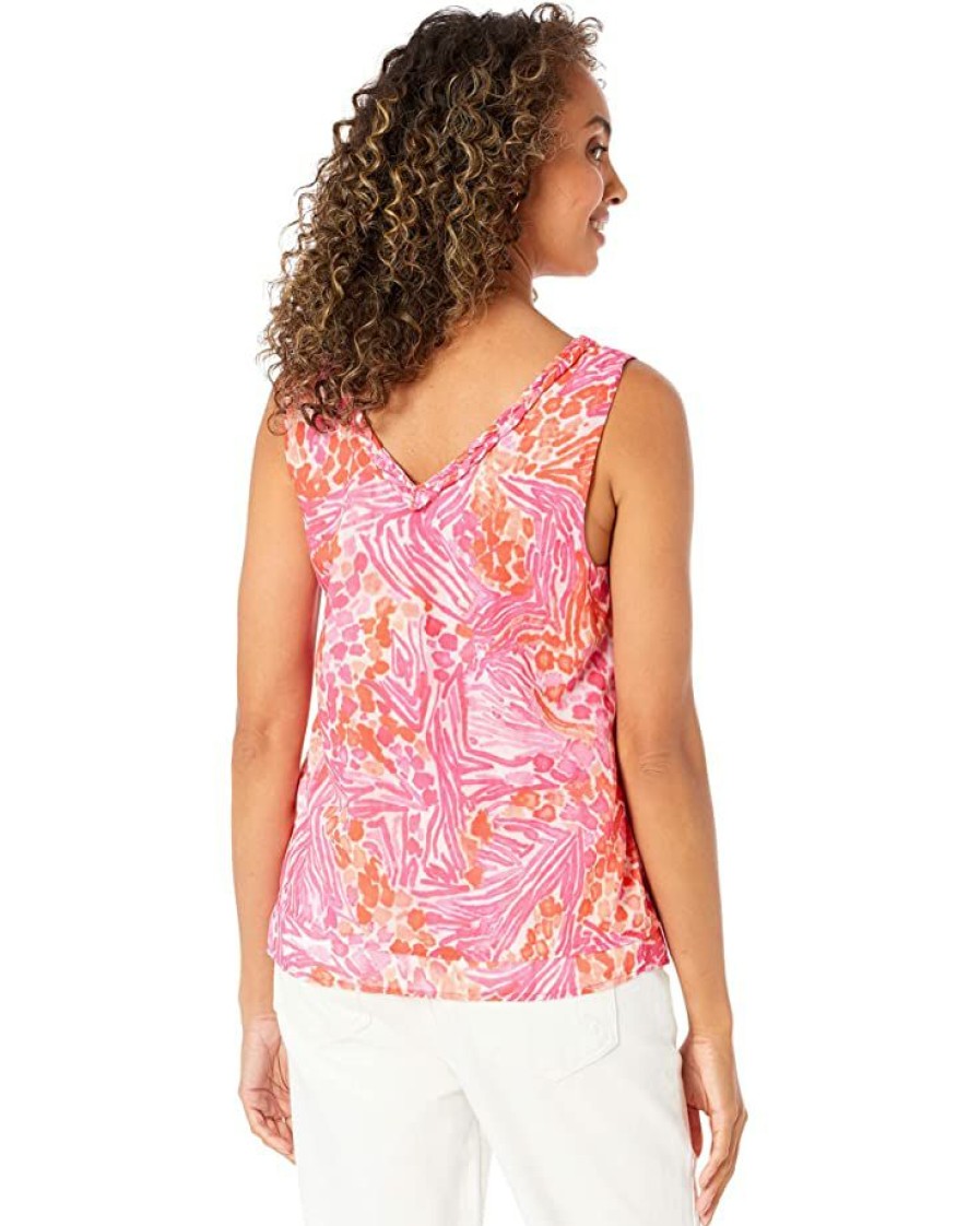 Clothing * | Nic+Zoe Shirts & Tops Watercolor Petals Tank Pink Multi