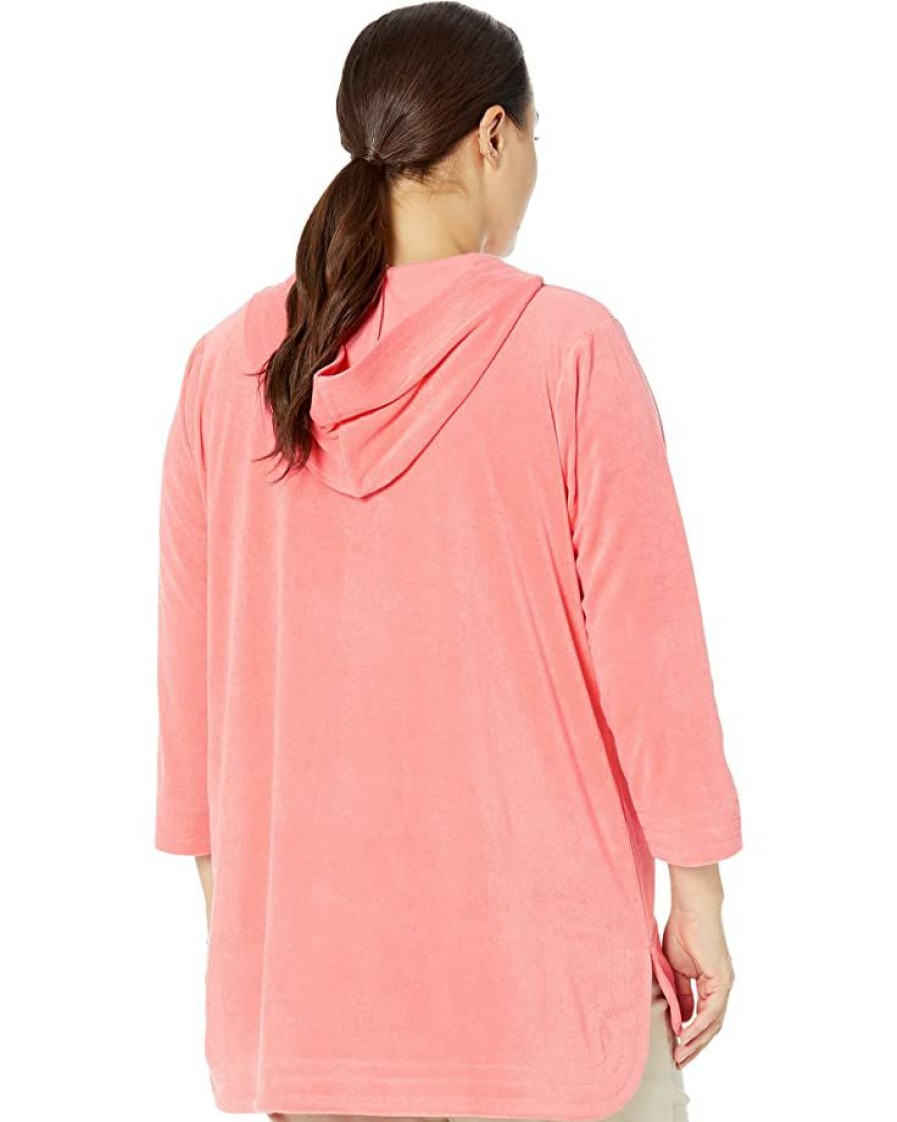 Clothing * | Nic+Zoe Shirts & Tops Plus Size Siesta Terry Top Guava