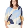 Clothing * | Nic+Zoe Sweaters Plus Size Ocean Isle Sweater Blue Multi