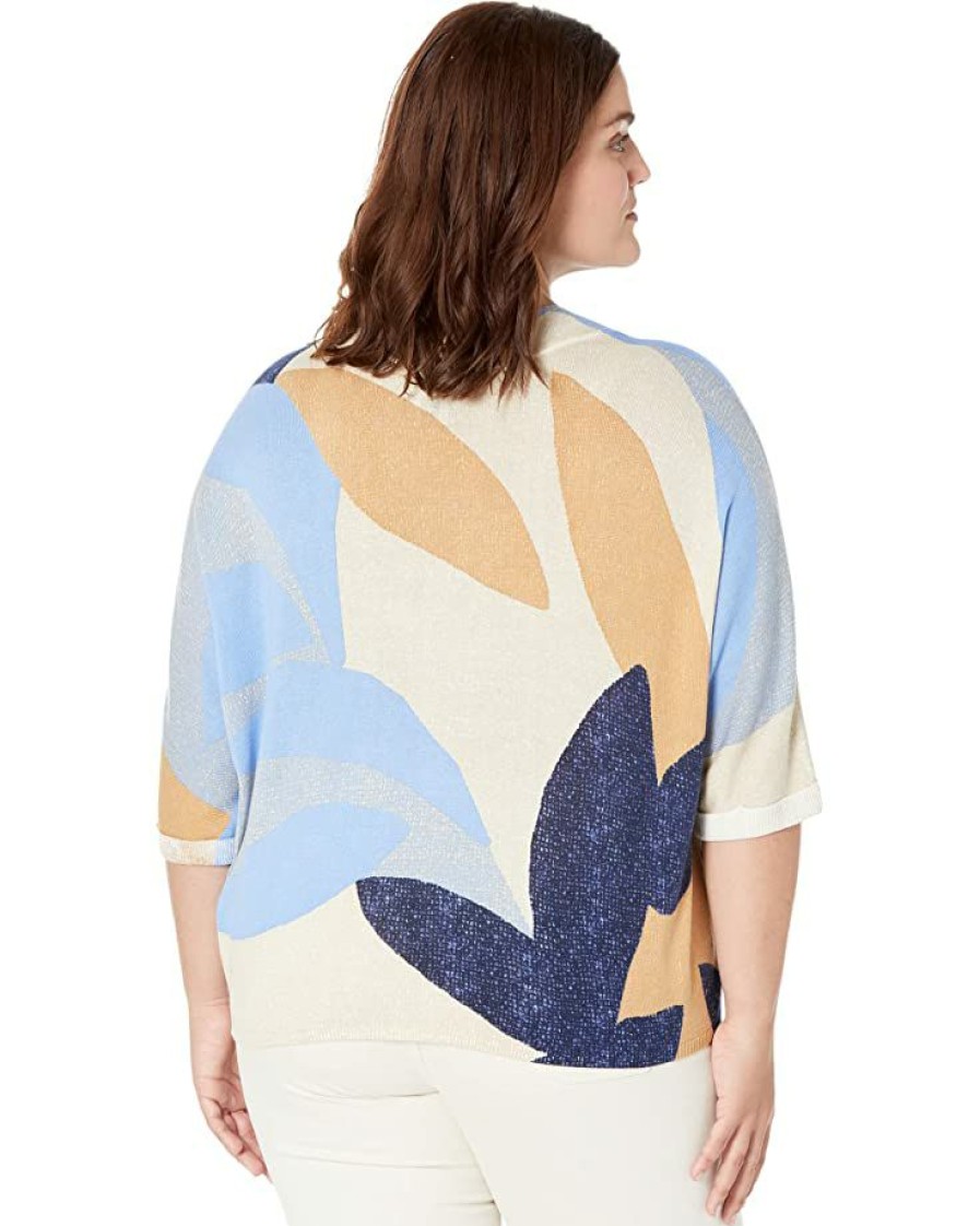 Clothing * | Nic+Zoe Sweaters Plus Size Ocean Isle Sweater Blue Multi