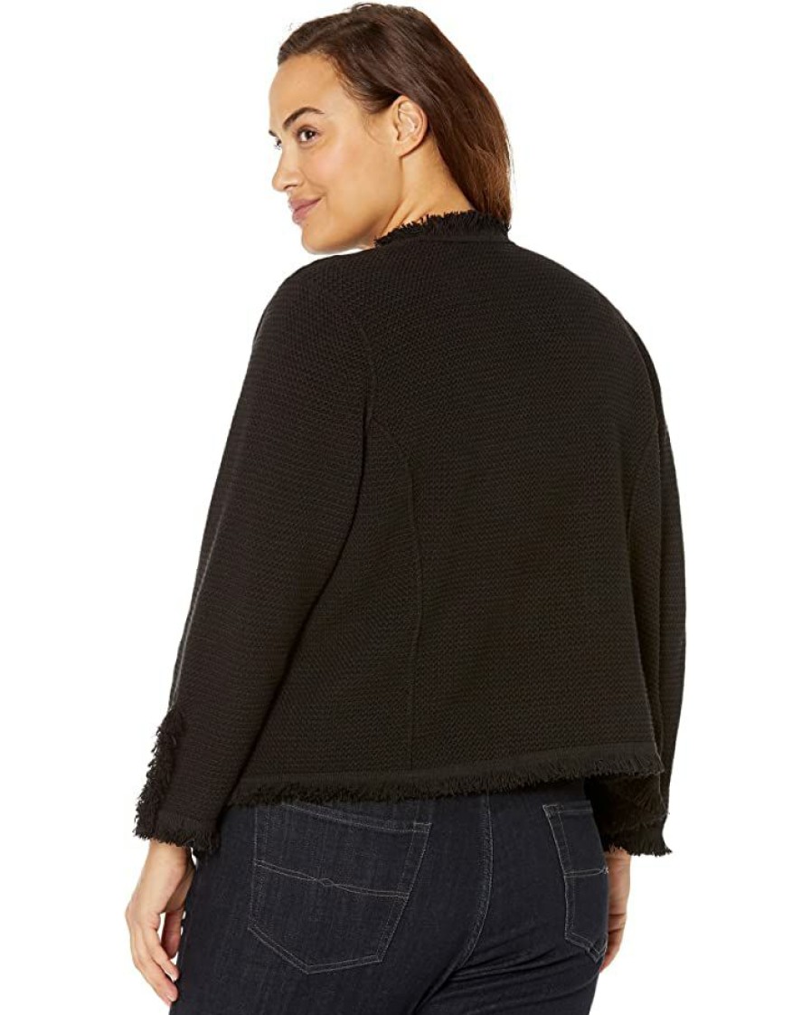 Clothing * | Nic+Zoe Coats & Outerwear Plus Size Fringe Mix Jacket