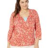 Clothing * | Nic+Zoe Sweaters Plus Size Sun Burst Cardigan Orange Multi