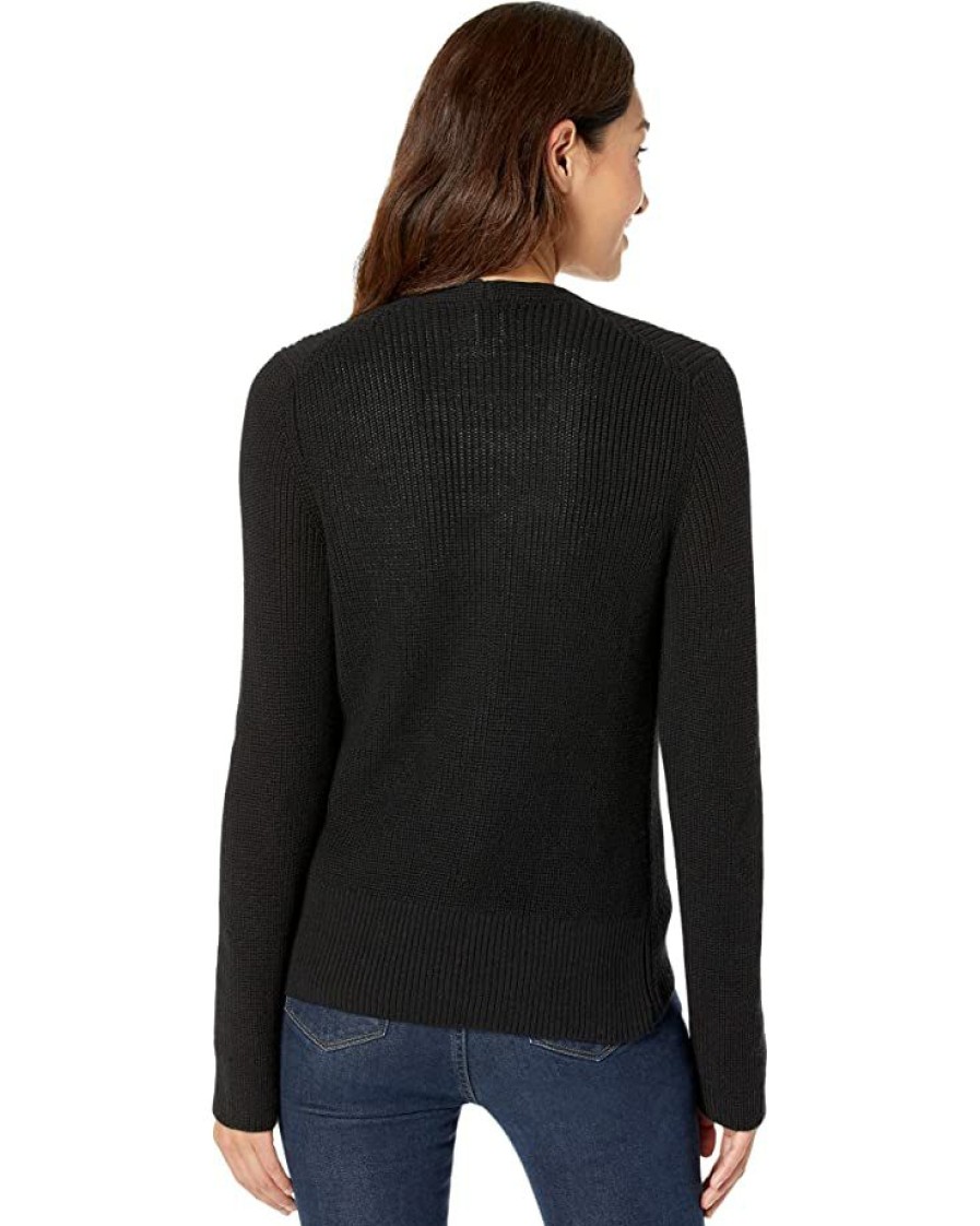 Clothing * | Nic+Zoe Sweaters Shaker Knit Four-Way Cardigan Black Onyx