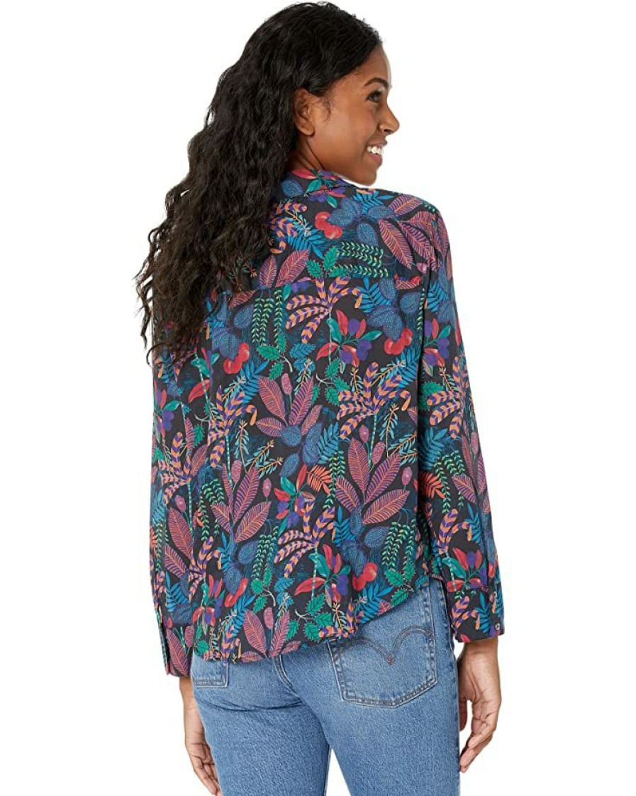 Clothing * | Nic+Zoe Shirts & Tops Petite Vibrant Garden Crinkle Shirt Pink Multi