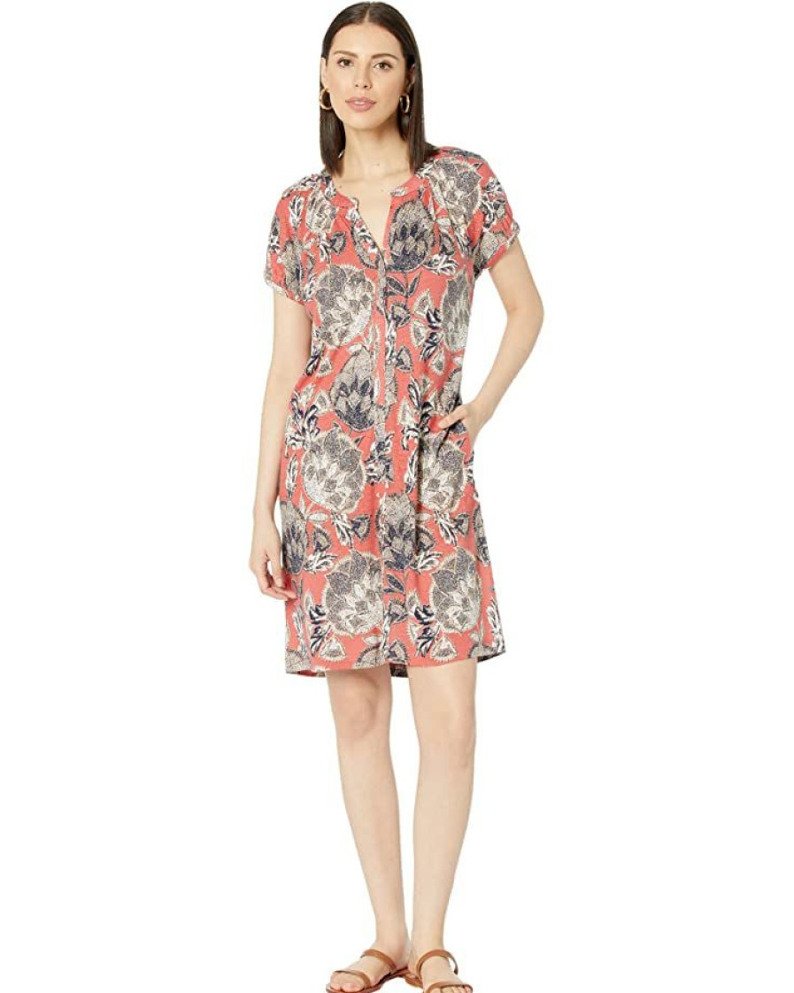 Clothing * | Nic+Zoe Dresses Island Petals Dress Red Multi