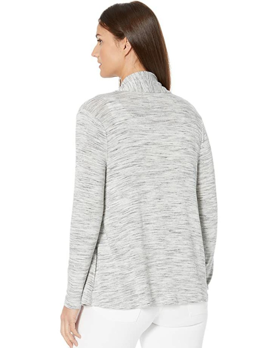 Clothing * | Nic+Zoe Sweaters Petite Space Dye Cardigan Grey Mix