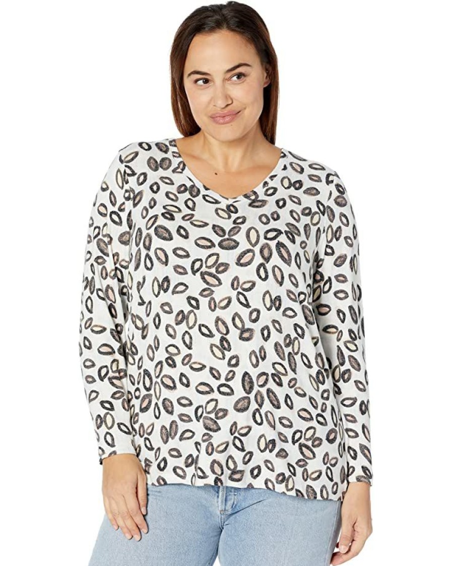 Clothing * | Nic+Zoe Shirts & Tops Plus Size Tossed Tee Neutral Multi