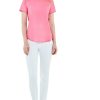 Clothing * | Nic+Zoe Shirts & Tops Short Sleeve Shirt Tail Crew Tee Flamingo