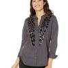 Clothing * | Nic+Zoe Shirts & Tops Evening Glam Shirt Indigo Dusk