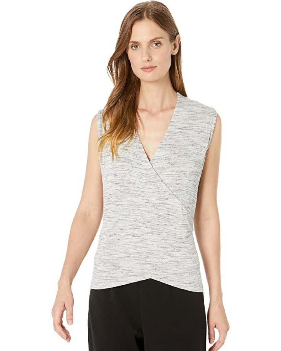 Clothing * | Nic+Zoe Shirts & Tops Space Dye Wrap Tank Grey Mix