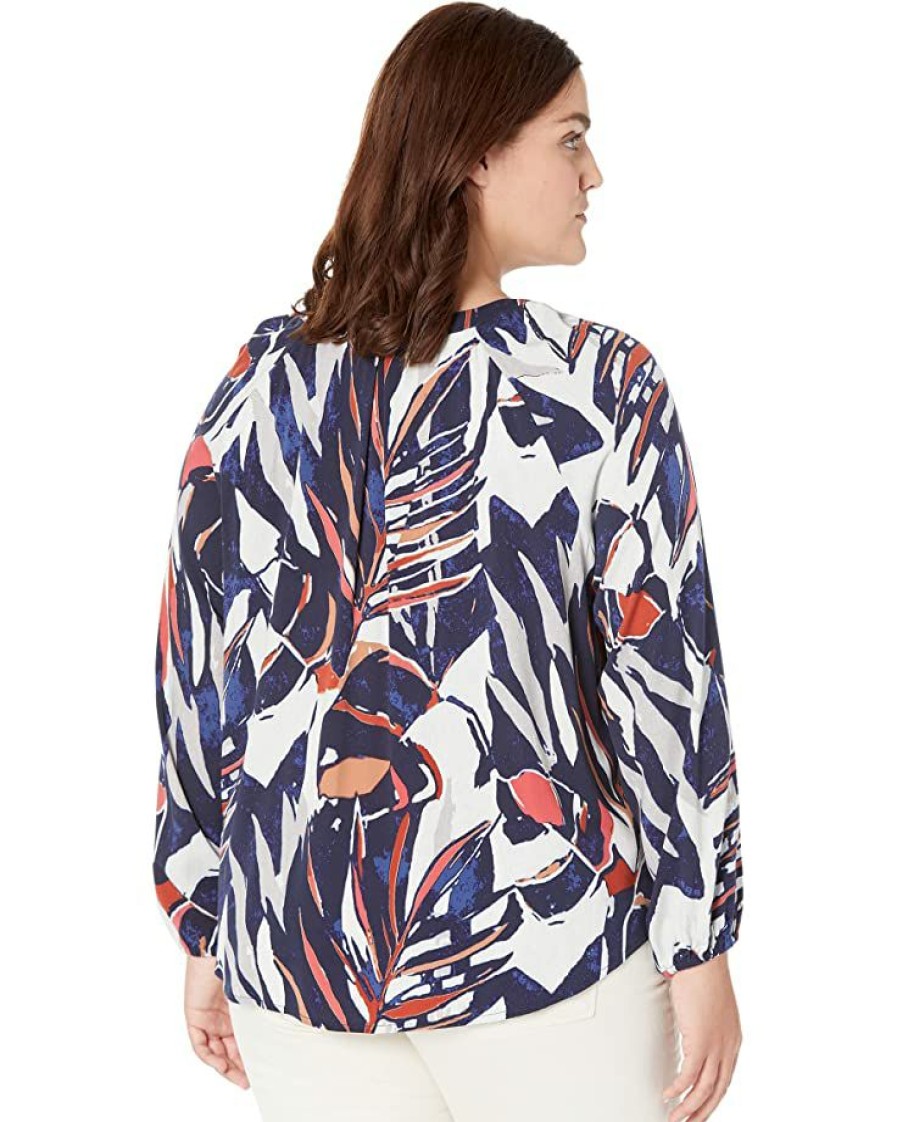 Clothing * | Nic+Zoe Shirts & Tops Plus Size Seaside Shade Shirt Indigo Multi