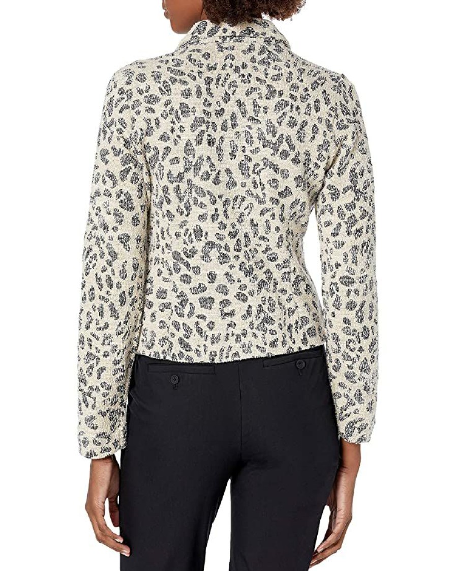 Clothing * | Coats & Outerwear Nic+Zoe Women'S Faded Leopard Jacket Neutral Multi