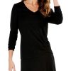 Clothing * | Nic+Zoe Sweaters Petite Cozy Rib Twist Top Black Onyx