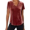 Clothing * | Shirts & Tops Nic+Zoe Women'S Easy Velvet Tee Sumac